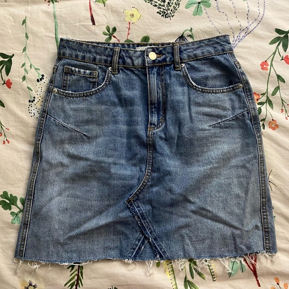 Dynamite Dresses & Skirts - Raw edge denim mini skirt